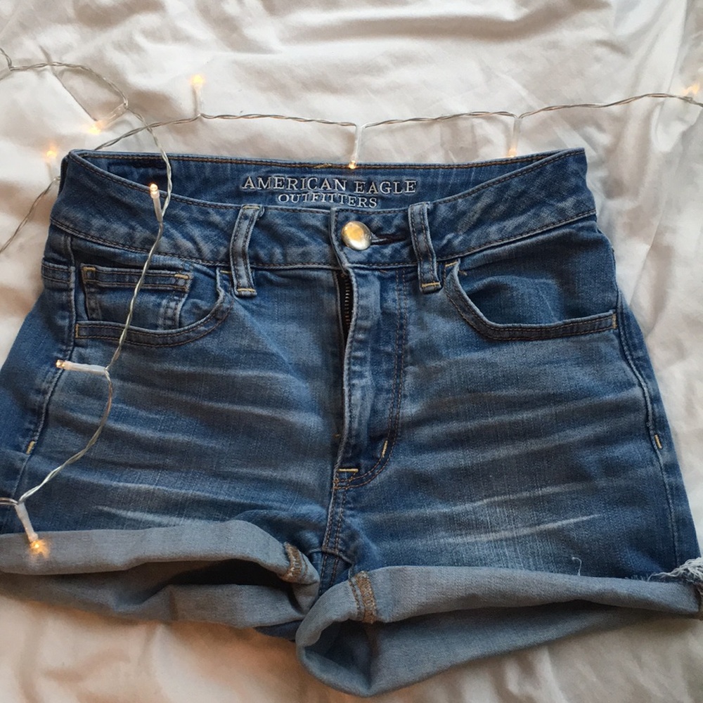 American eagle high rise jean shorts